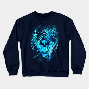 Sparkling Blue Tiger Art Crewneck Sweatshirt